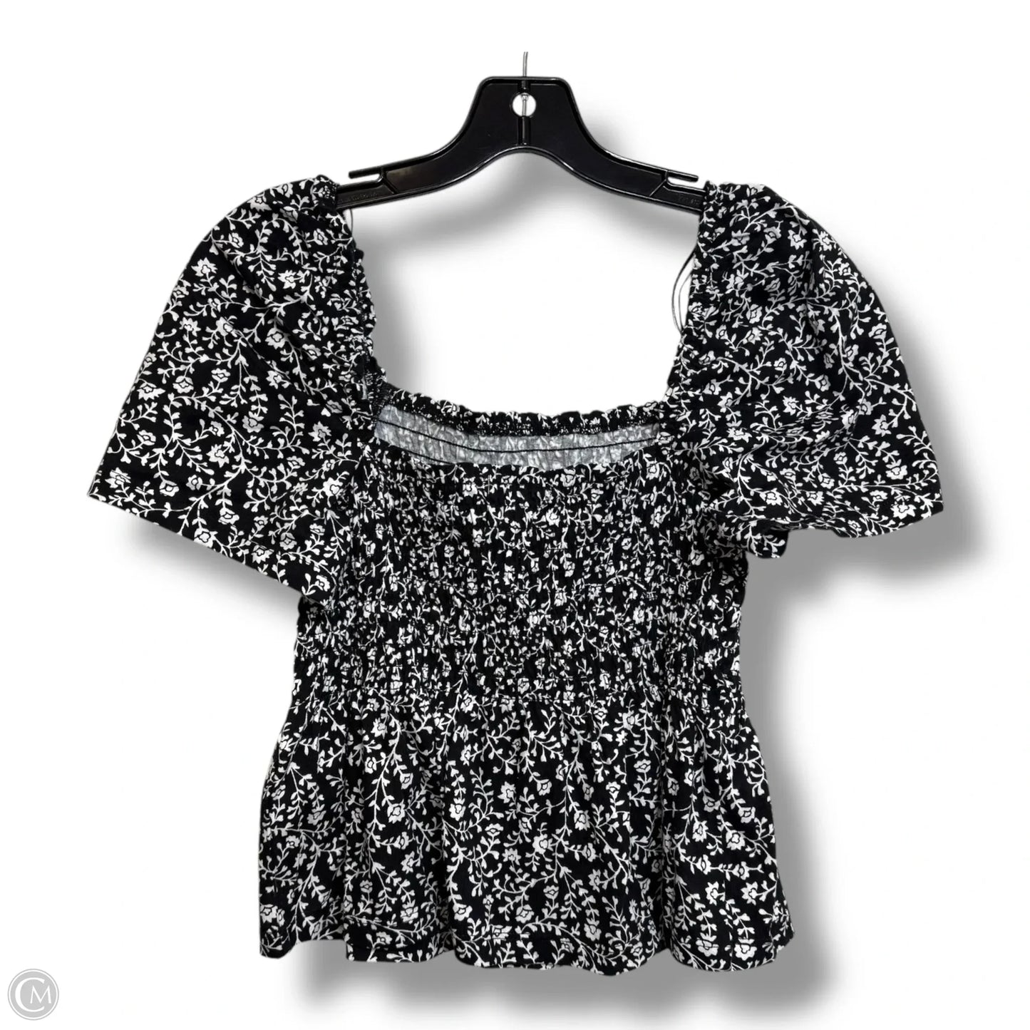 Top Short Sleeve By H&m In Black, Size: M