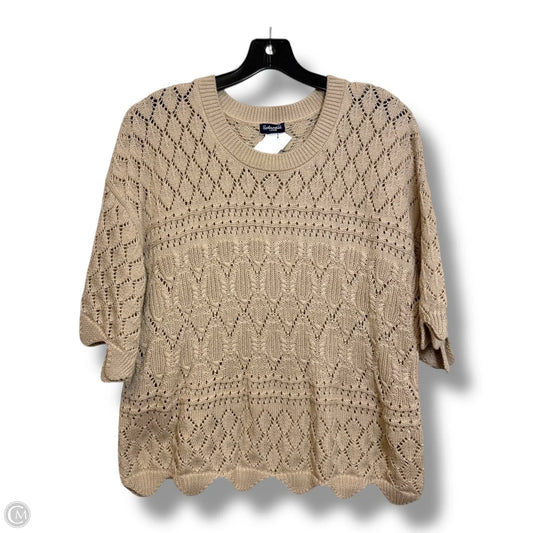 Sweater Short Sleeve By Splendid In Tan, Size: L