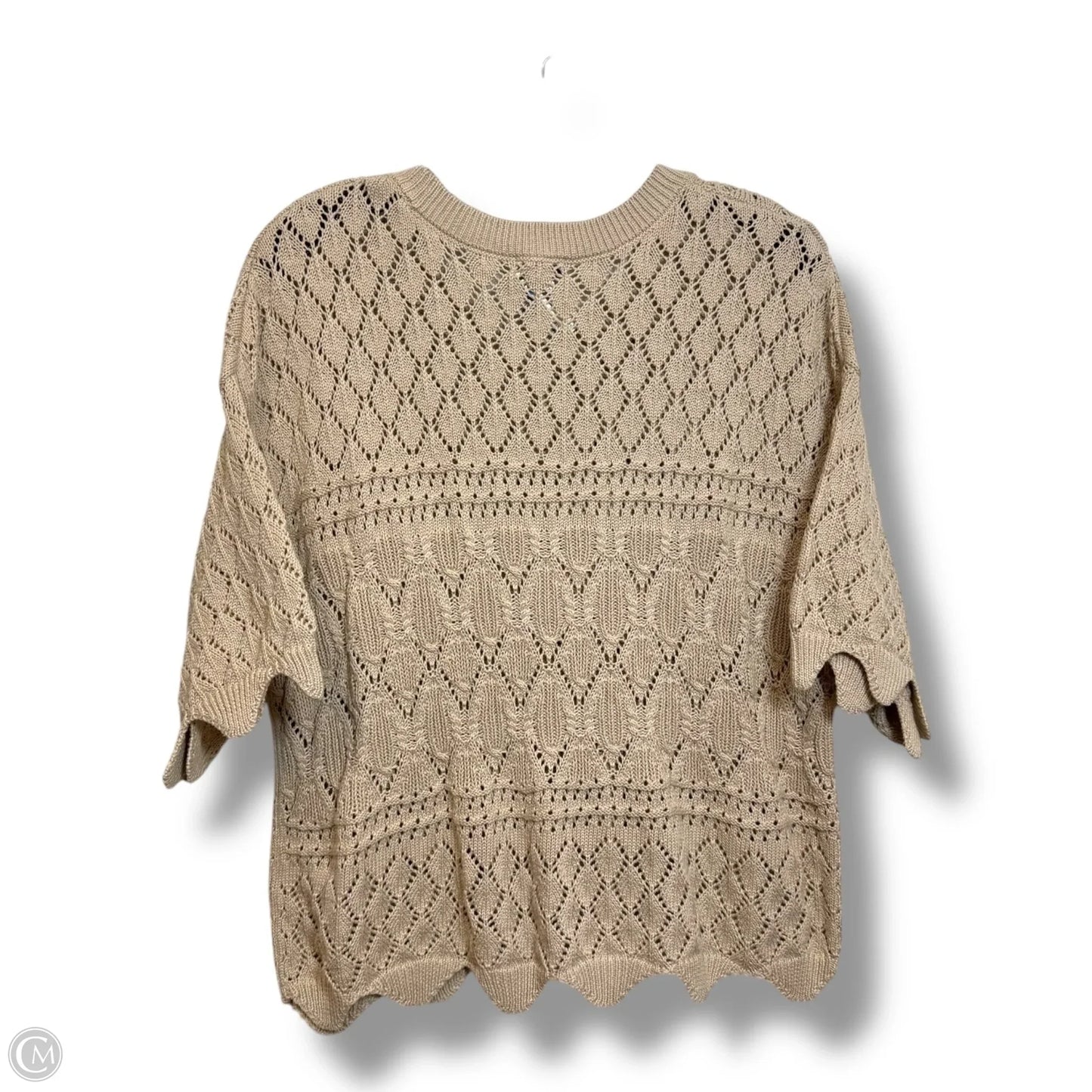 Sweater Short Sleeve By Splendid In Tan, Size: L