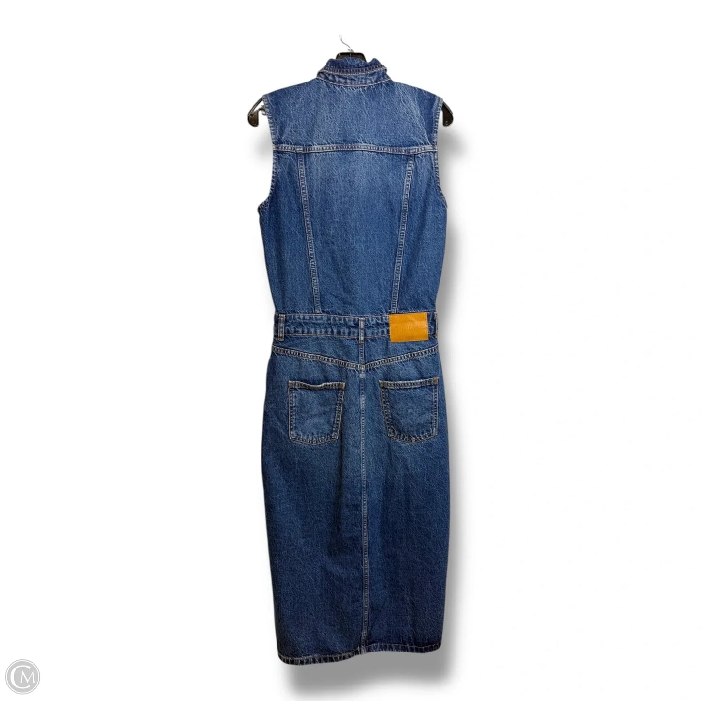 Dress Casual Midi By Zara In Blue Denim, Size: Xs