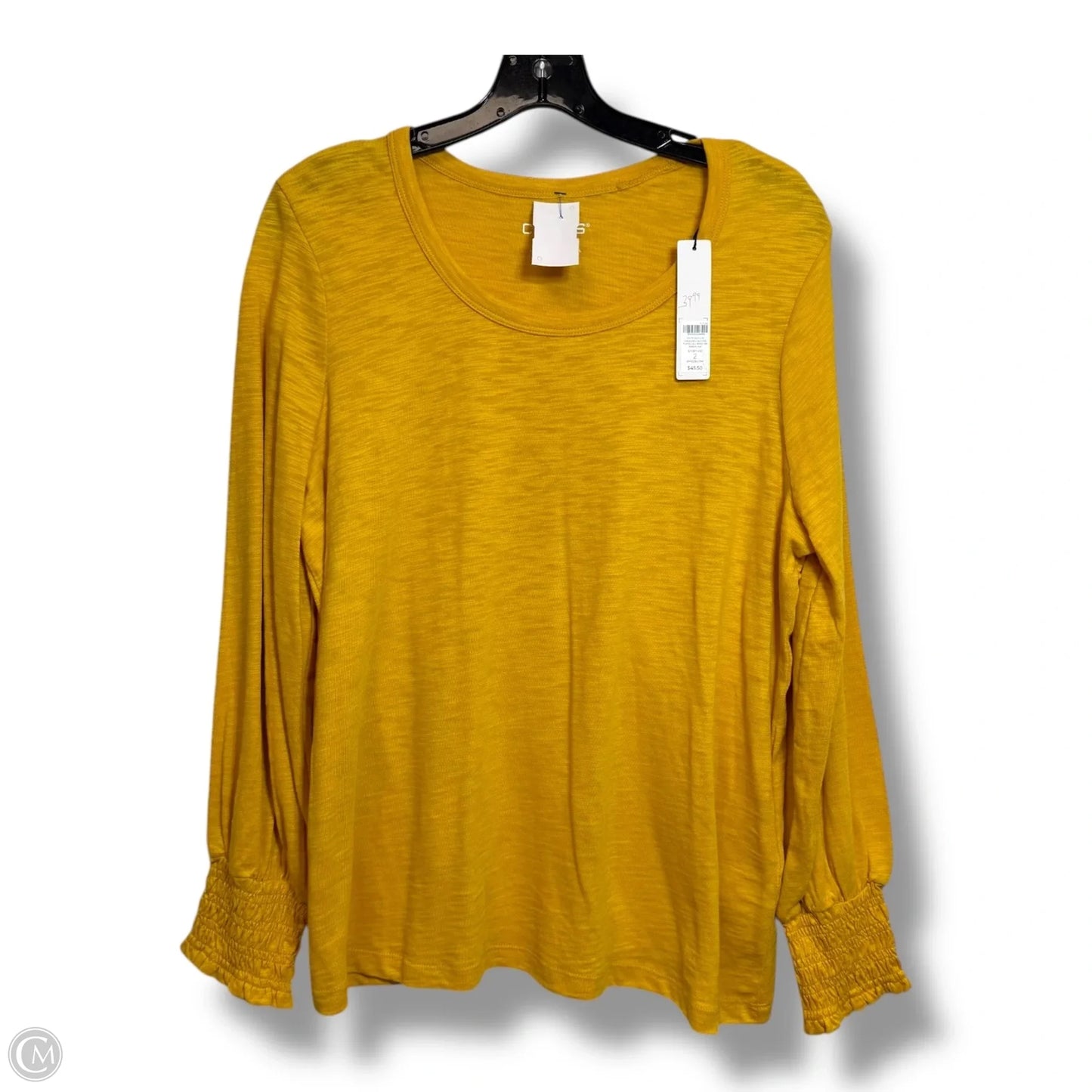 Top Long Sleeve Basic By Chicos In Yellow, Size: L