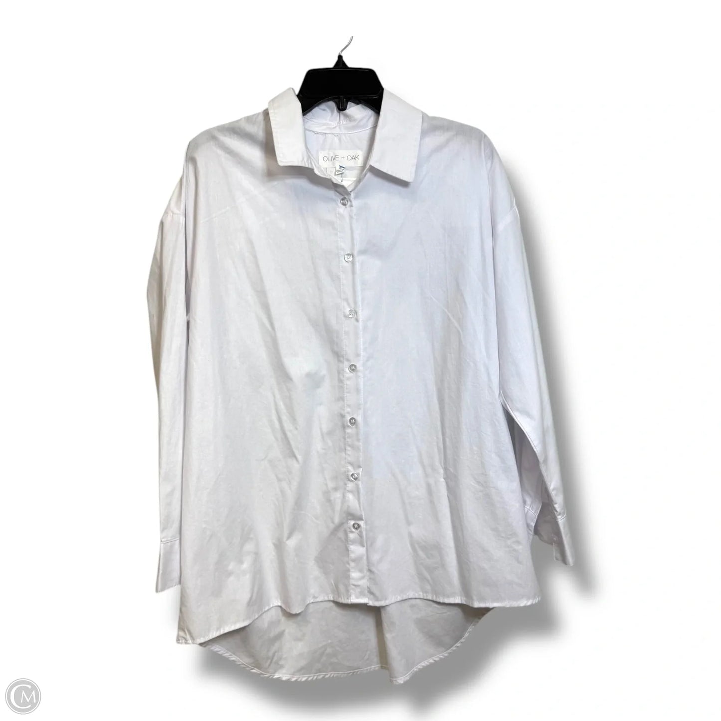 Blouse Long Sleeve By Olive And Oak In White, Size: M