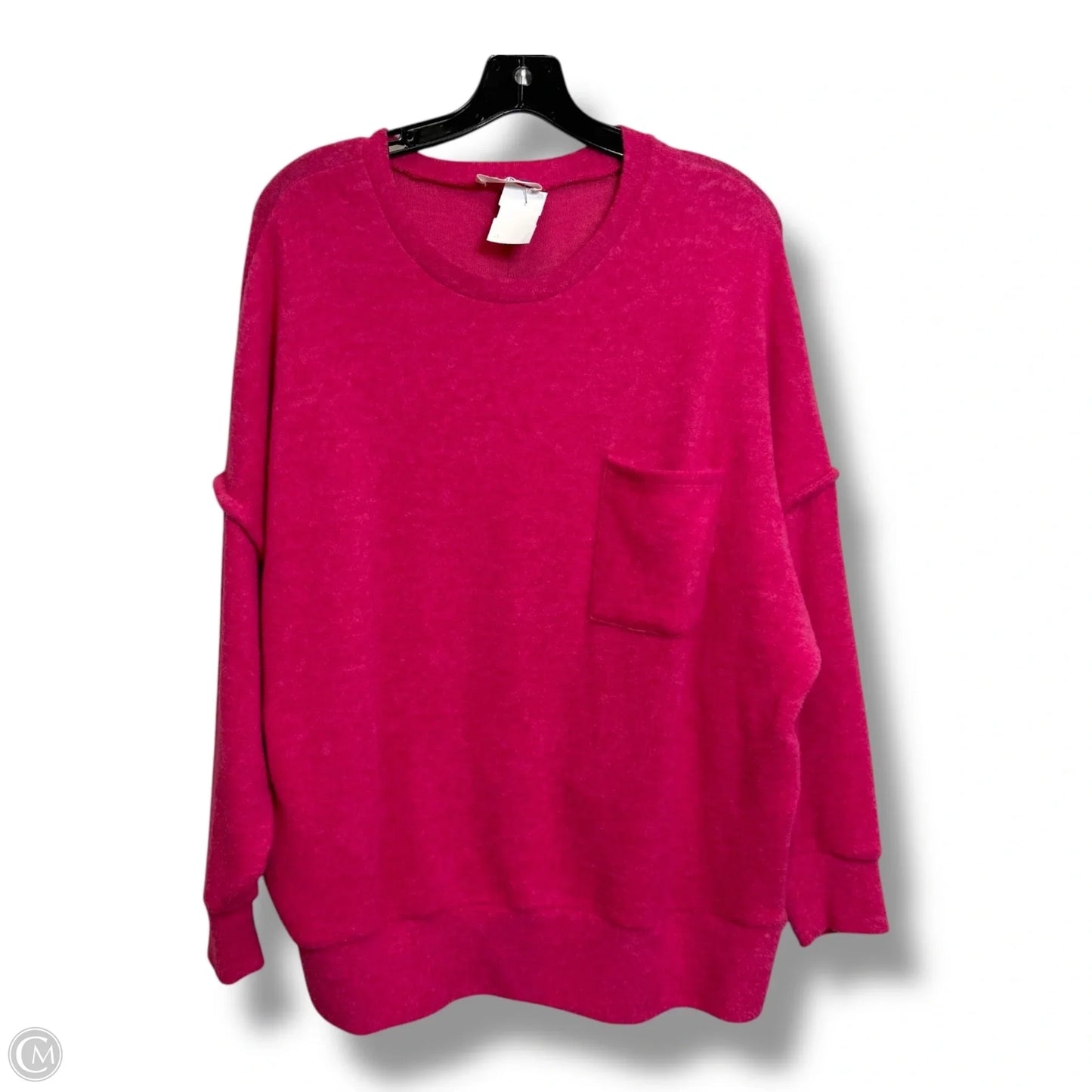 Sweatshirt Crewneck By Zenana Outfitters In Pink, Size: S