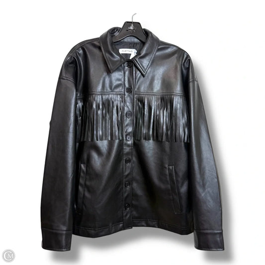 Jacket Shirt By Just Fab In Black, Size: S