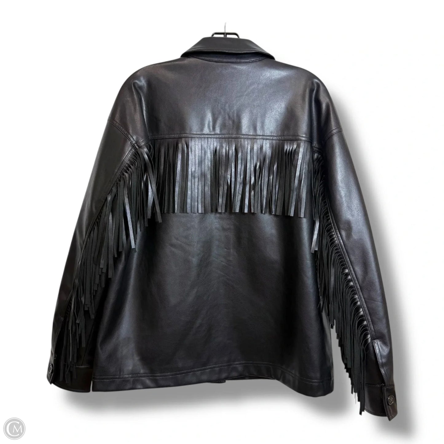 Jacket Shirt By Just Fab In Black, Size: S