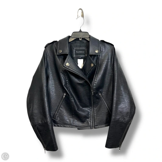 Jacket Moto By Eloquii In Black, Size: Xl