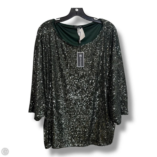 Top 3/4 Sleeve By Cable And Gauge In Green, Size: 1x