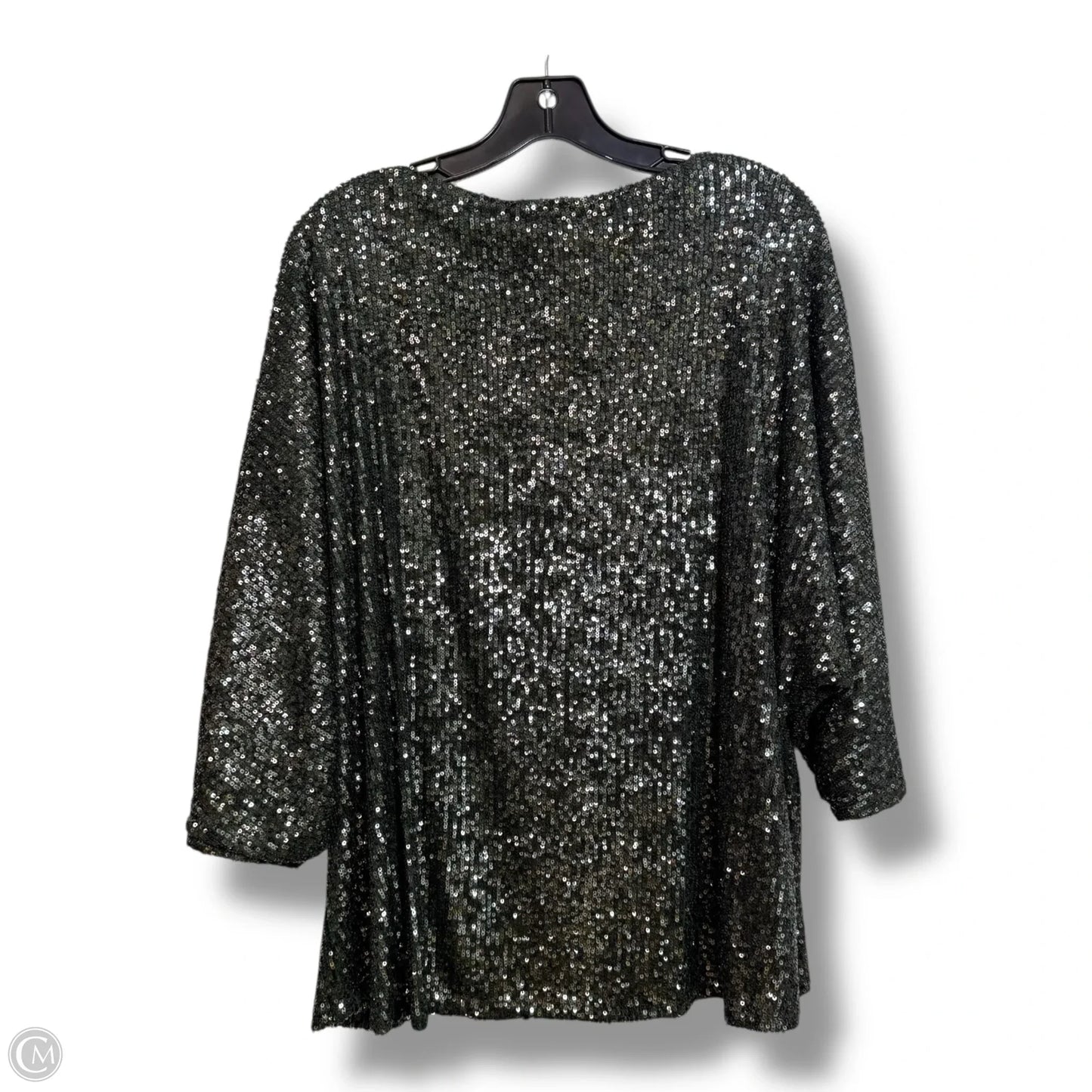 Top 3/4 Sleeve By Cable And Gauge In Green, Size: 1x