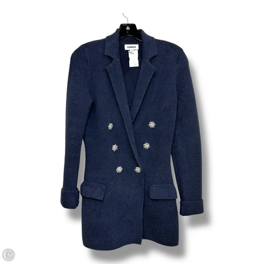 Cardigan By Express In Blue, Size: Xs