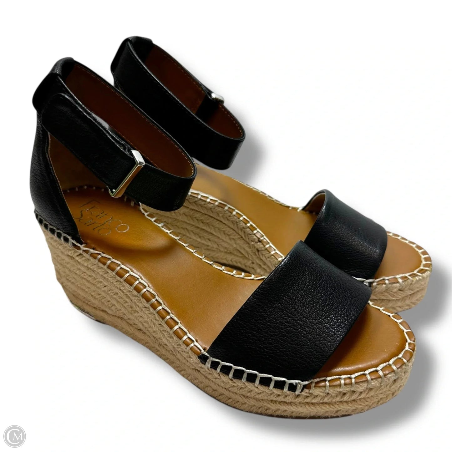 Sandals Heels Wedge By Franco Sarto In Black, Size: 7