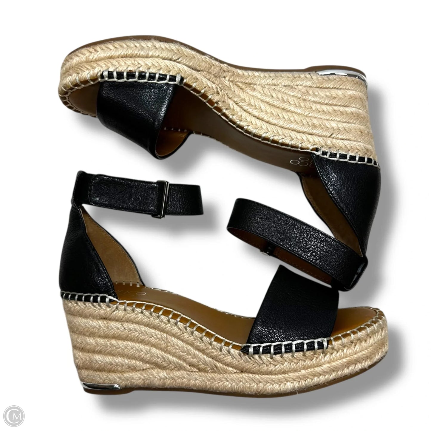 Sandals Heels Wedge By Franco Sarto In Black, Size: 7