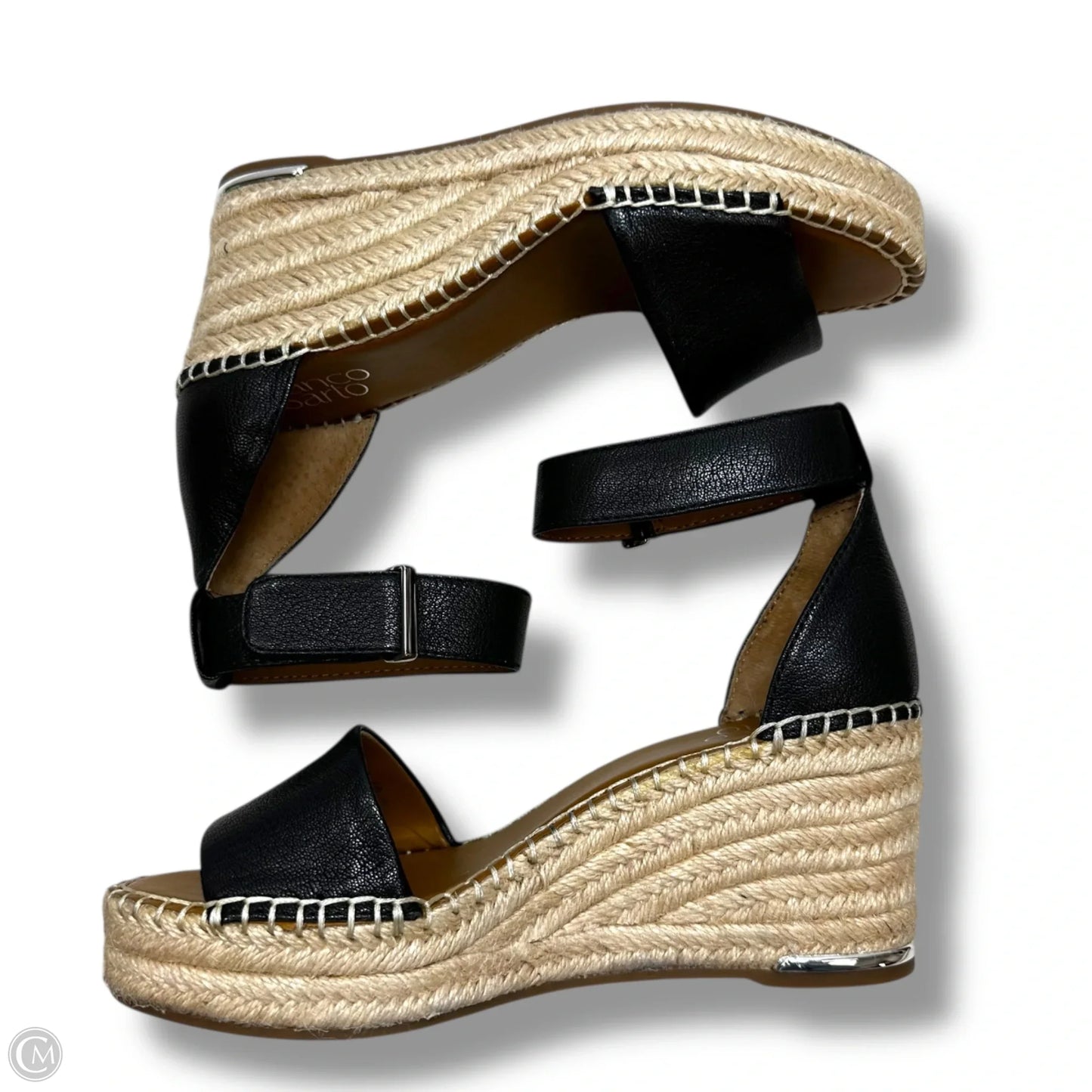 Sandals Heels Wedge By Franco Sarto In Black, Size: 7