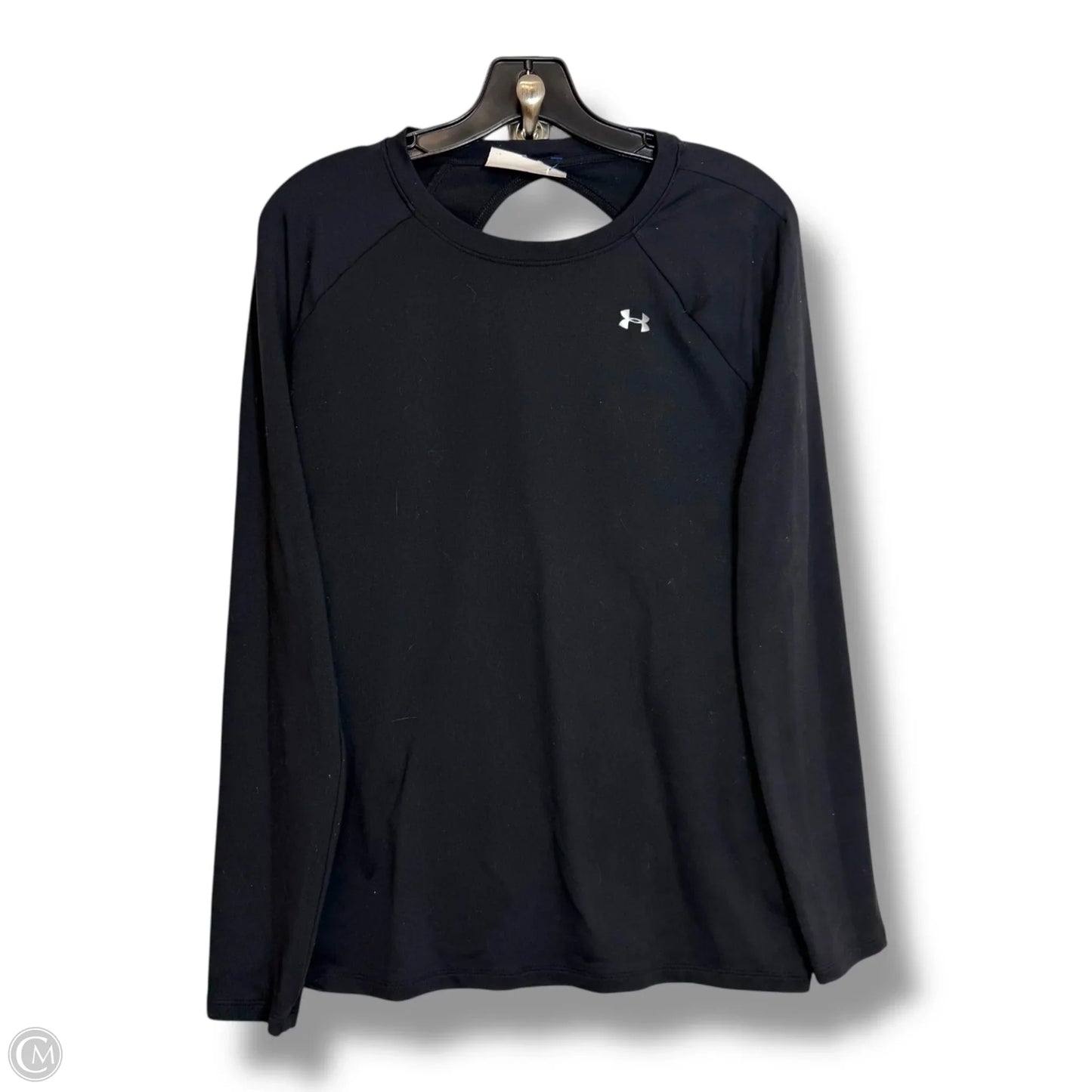 Athletic Top Long Sleeve Crewneck By Under Armour In Black, Size: M