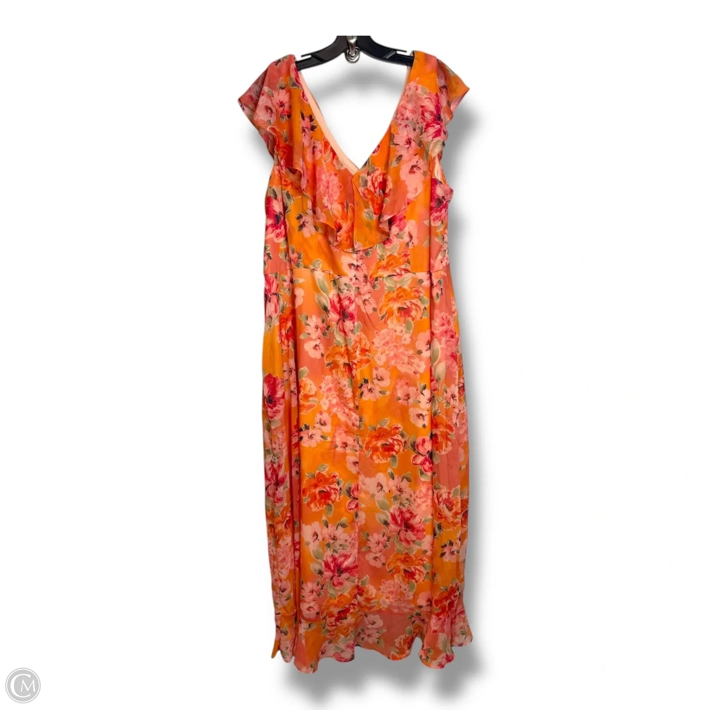 Dress Party Midi By London Fog In Orange, Size: 24