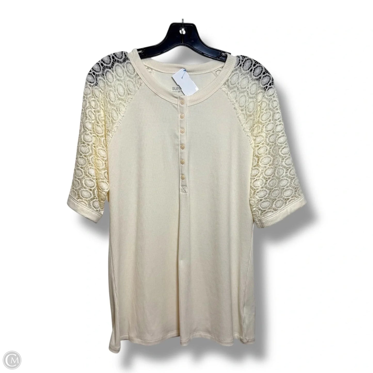 Top Short Sleeve By Torrid In Ivory, Size: L