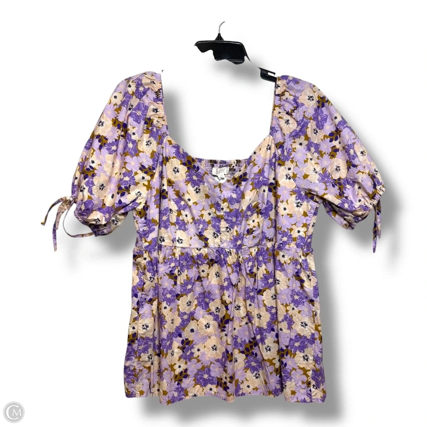 Top Short Sleeve By Oddi In Purple, Size: 1x