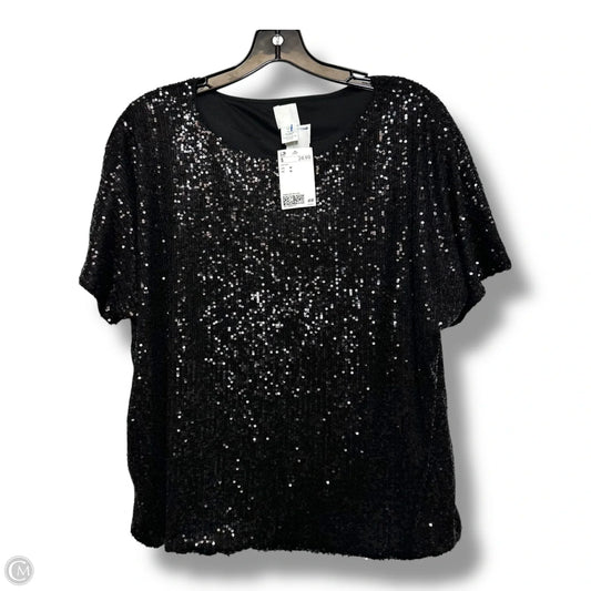 Top Short Sleeve By H&m In Black, Size: M