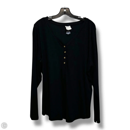 Top Long Sleeve Basic By Sonoma In Black, Size: 1x