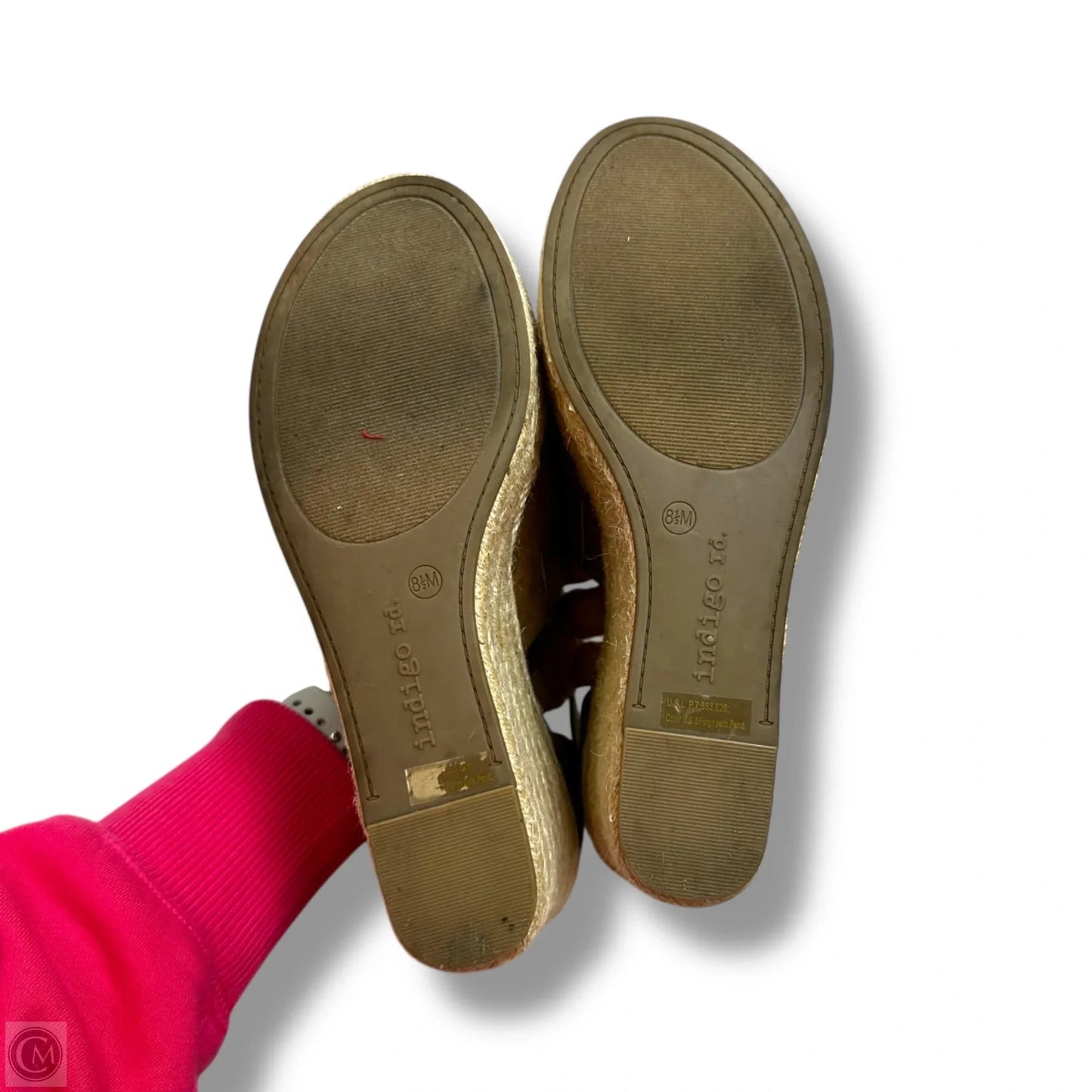 Sandals Heels Wedge By Indigo Rd In Brown, Size: 8.5