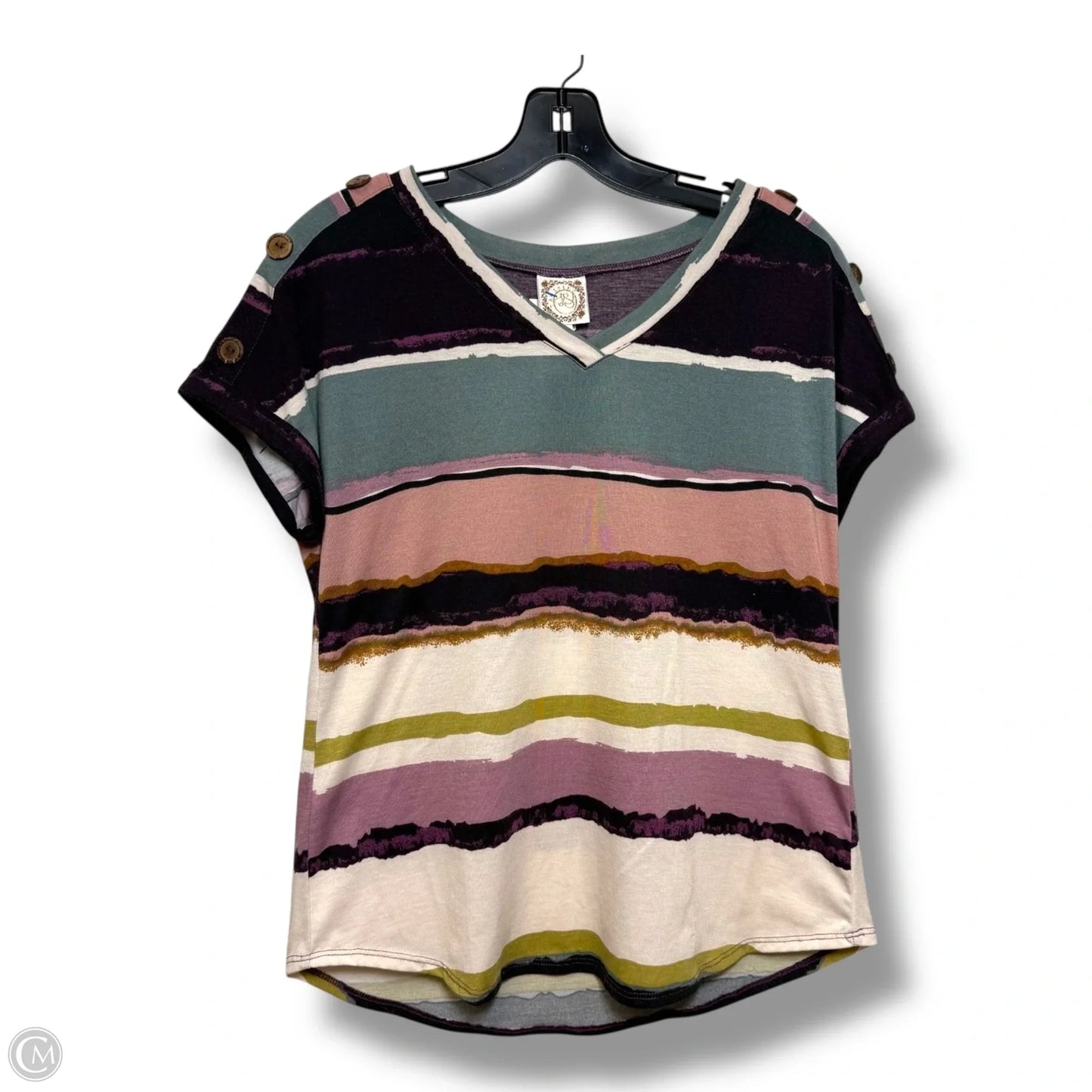 Top Short Sleeve By Cmf In Striped Pattern, Size: S