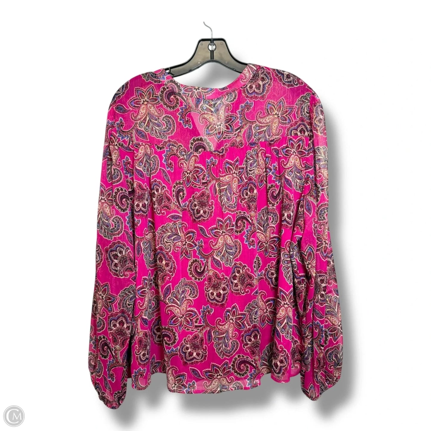 Top Long Sleeve By Clothes Mentor In Paisley Print, Size: 2x