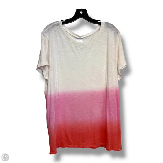 Top Short Sleeve Basic By Loft In Tie Dye Print, Size: Xl
