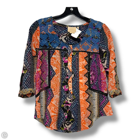Top Short Sleeve By Anthropologie In Multi-colored, Size: 0p