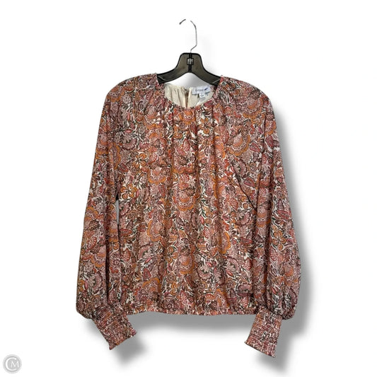 Top Long Sleeve By Evereve In Pink, Size: S