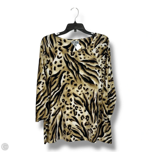 Top 3/4 Sleeve By Jm Collections In Animal Print, Size: Xl