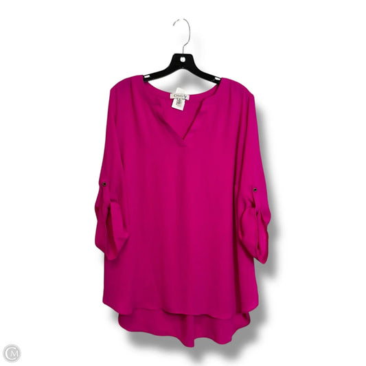 Top 3/4 Sleeve By Chaus In Pink, Size: 2x