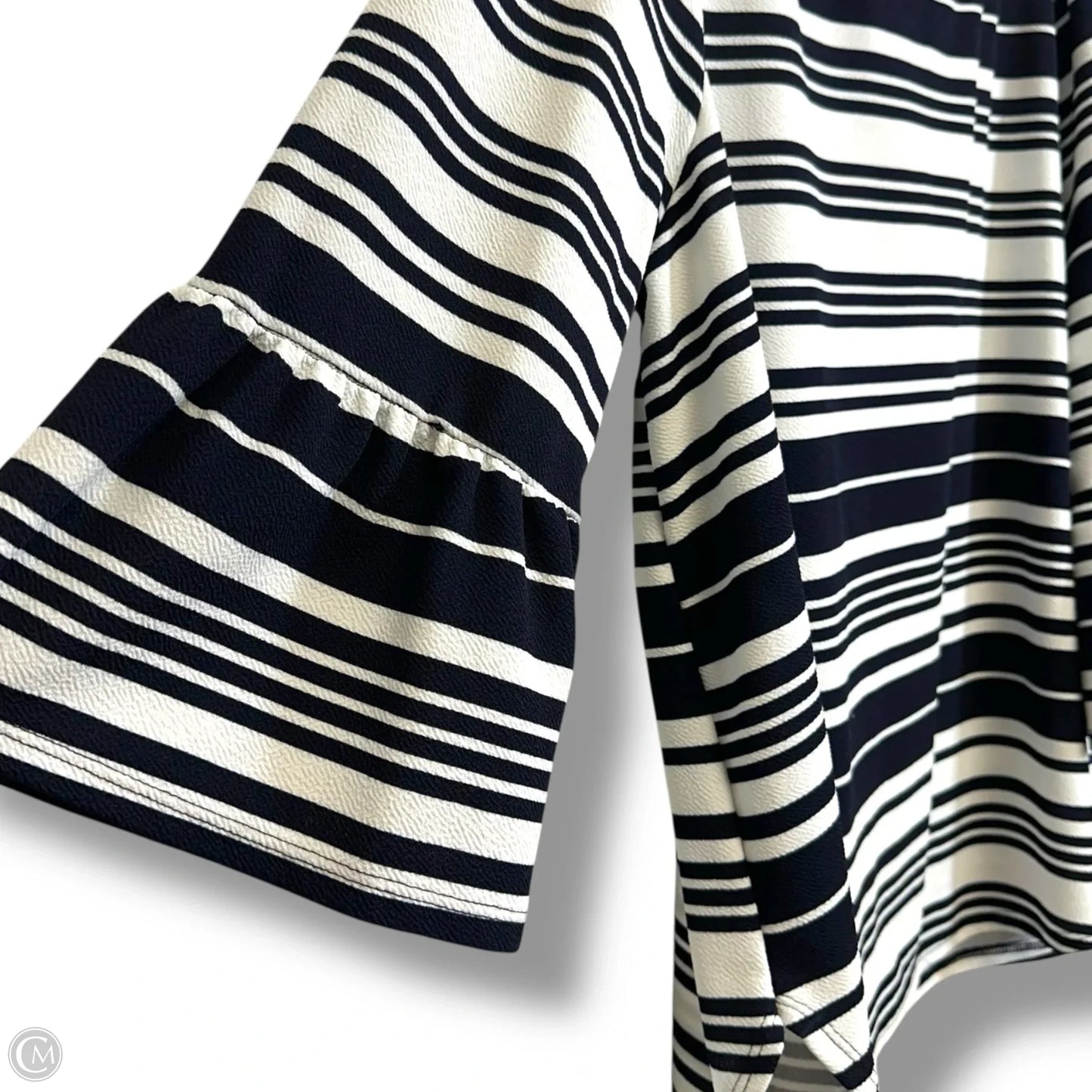 Top 3/4 Sleeve By Green Envelope In Striped Pattern, Size: 2x