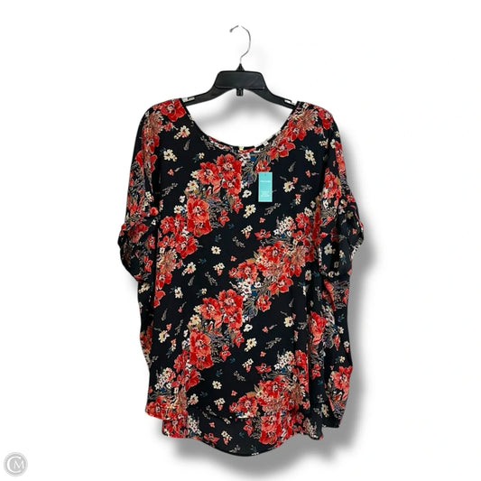 Top Short Sleeve By Maurices In Floral Print, Size: 3x