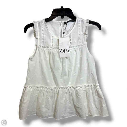 Top Sleeveless By Zara In White, Size: Xs