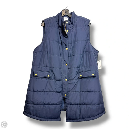 Vest Puffer & Quilted By Crown And Ivy In Navy, Size: 2x