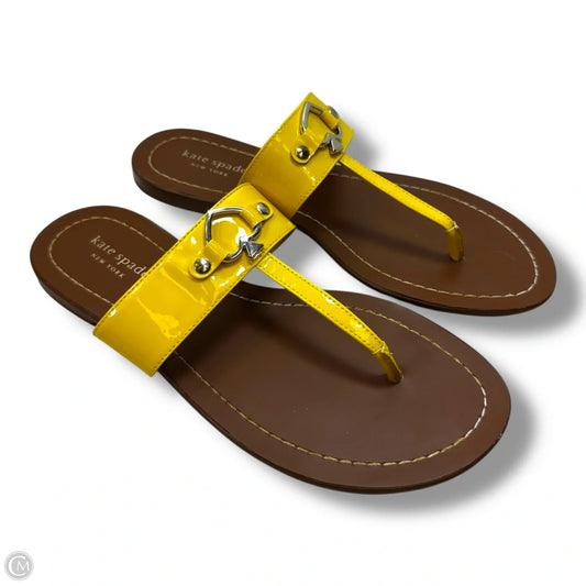 Sandals Designer By Kate Spade In Yellow, Size: 7.5