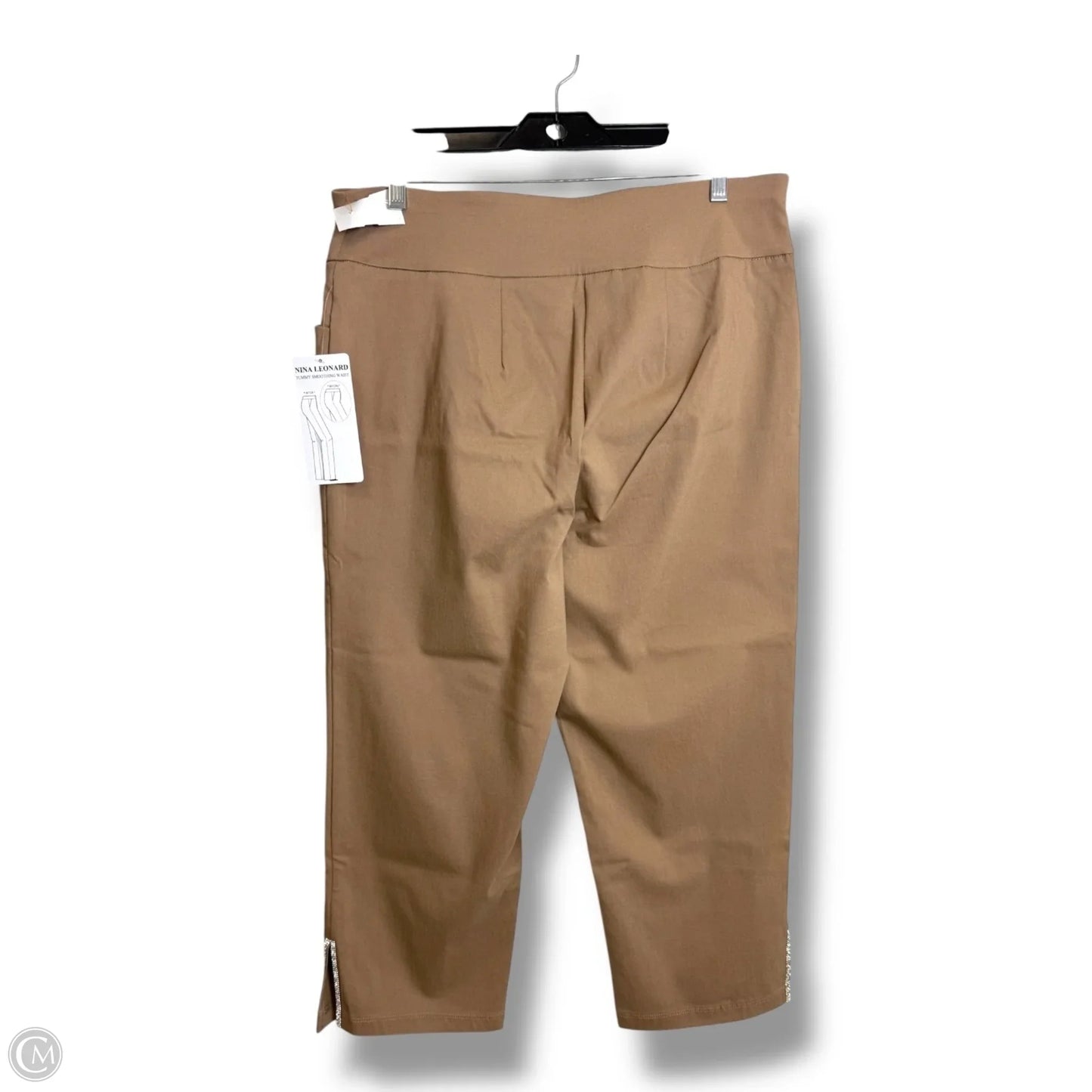 Capris By Nina Leonard In Tan, Size: L