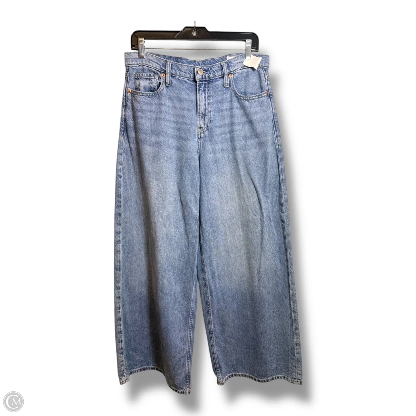 Jeans baggy mid rise Wide Leg By Gap In Blue Denim, Size: 8