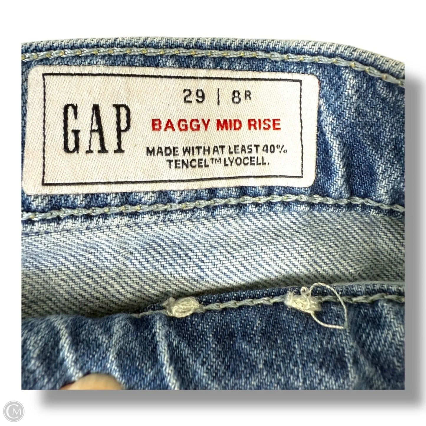 Jeans baggy mid rise Wide Leg By Gap In Blue Denim, Size: 8