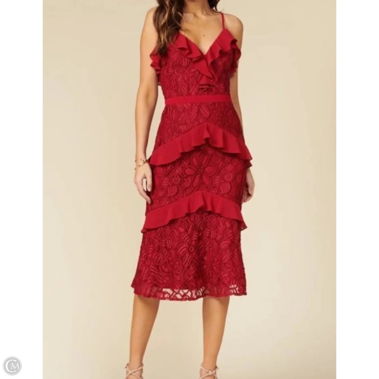 Dress Party Midi By Adelyn Rae In Red, Size: S