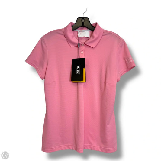 Athletic Top Short Sleeve By Adidas In Pink, Size: M
