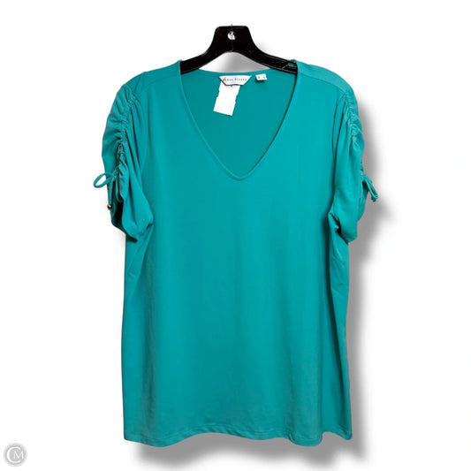 Top Short Sleeve By Susan Graver In Aqua, Size: L