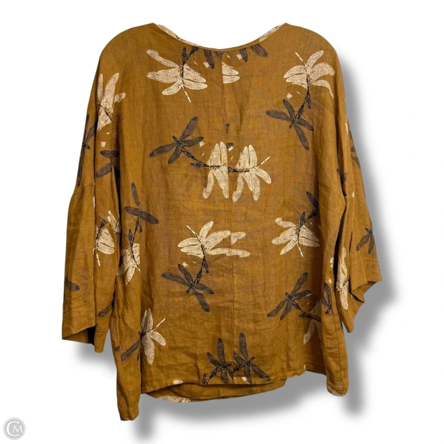 Top 3/4 Sleeve By Clothes Mentor In Tan, Size: M