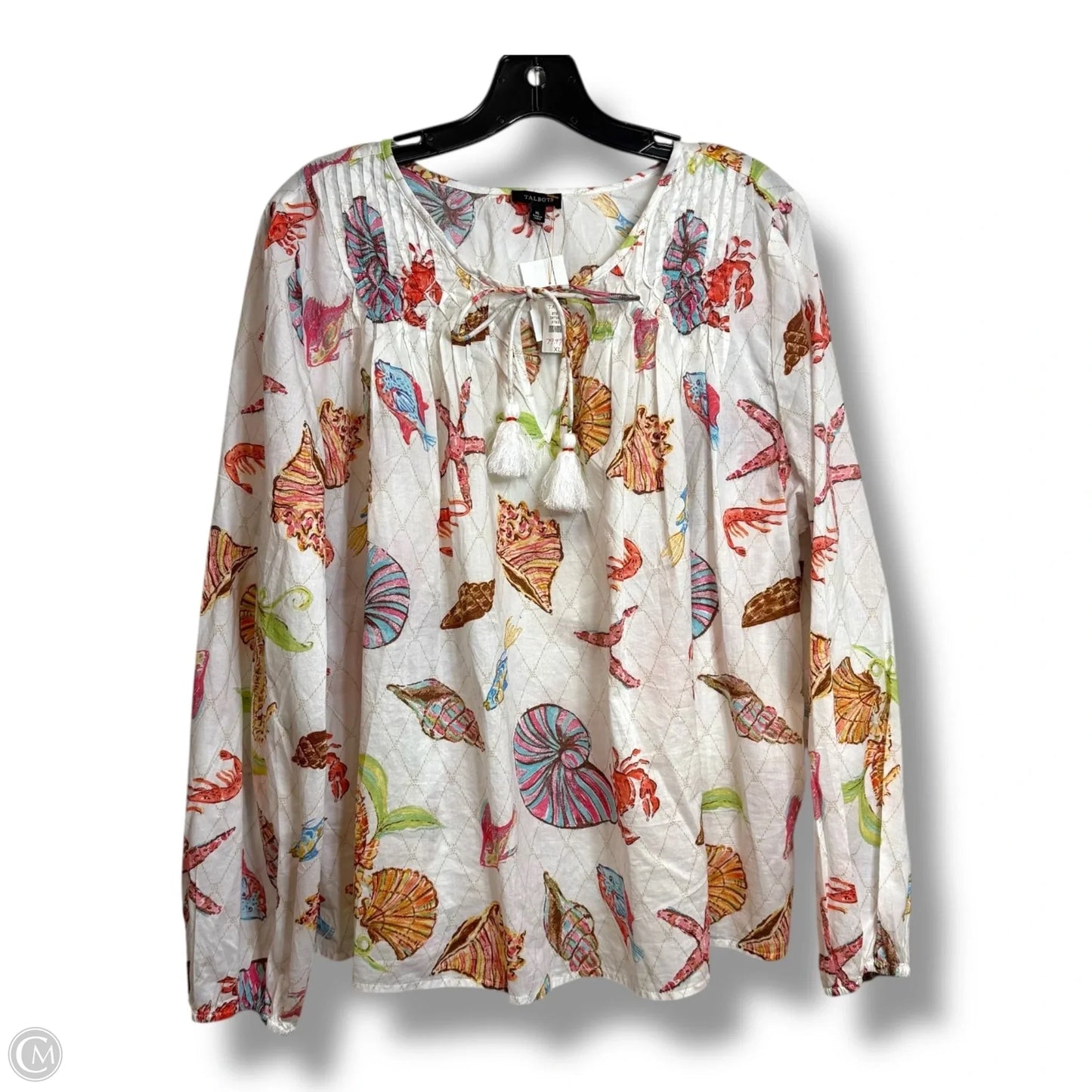 Top Long Sleeve By Talbots In Nautical Print, Size: Xl