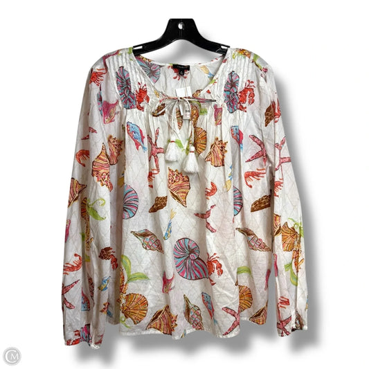 Top Long Sleeve By Talbots In Nautical Print, Size: Xl