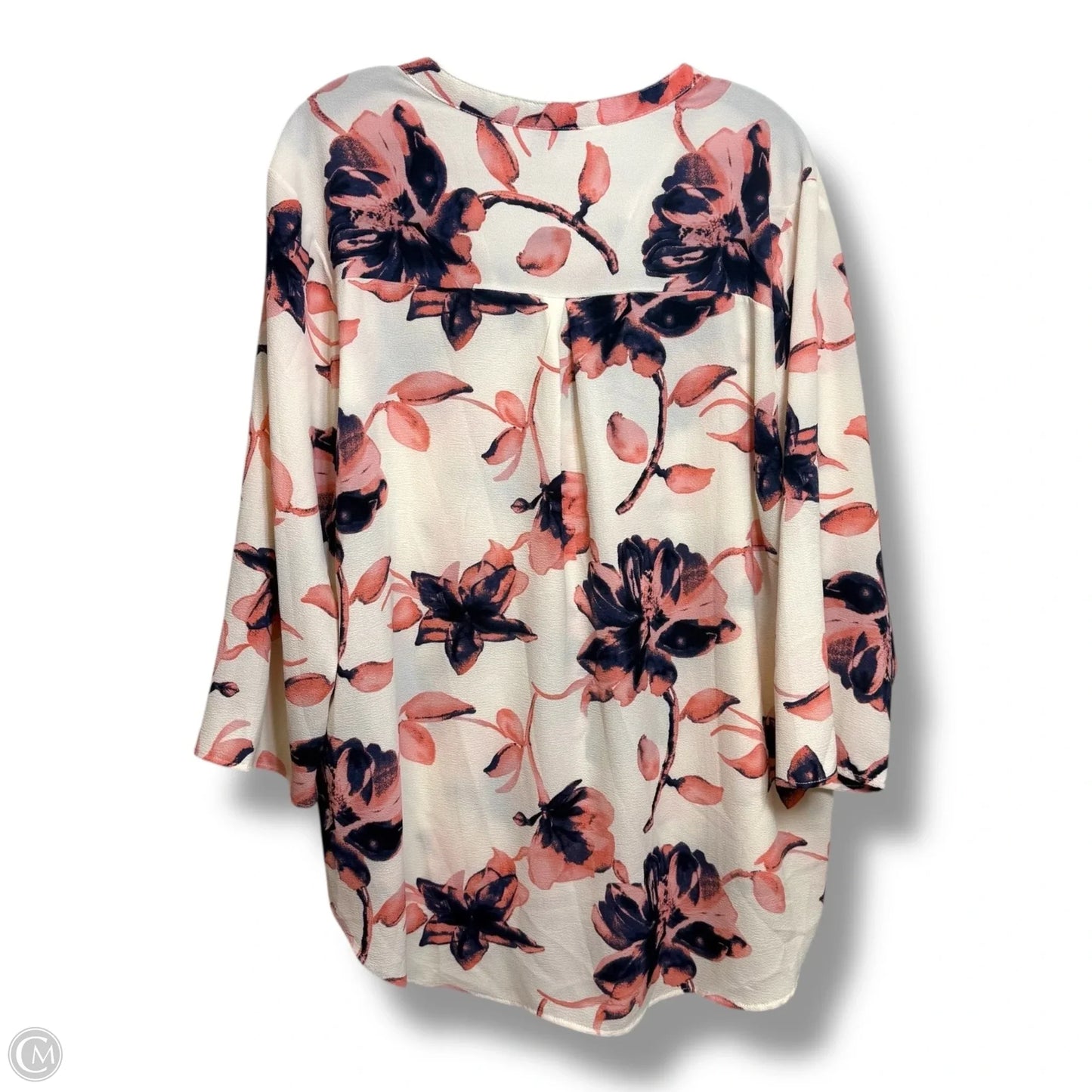 Top 3/4 Sleeve By Cmf In Floral Print, Size: 2x