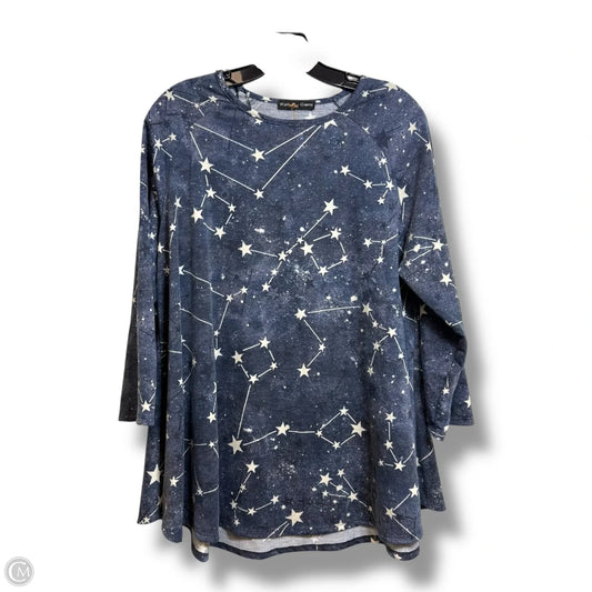Top 3/4 Sleeve Basic By Kim & Cami In Navy, Size: 1x