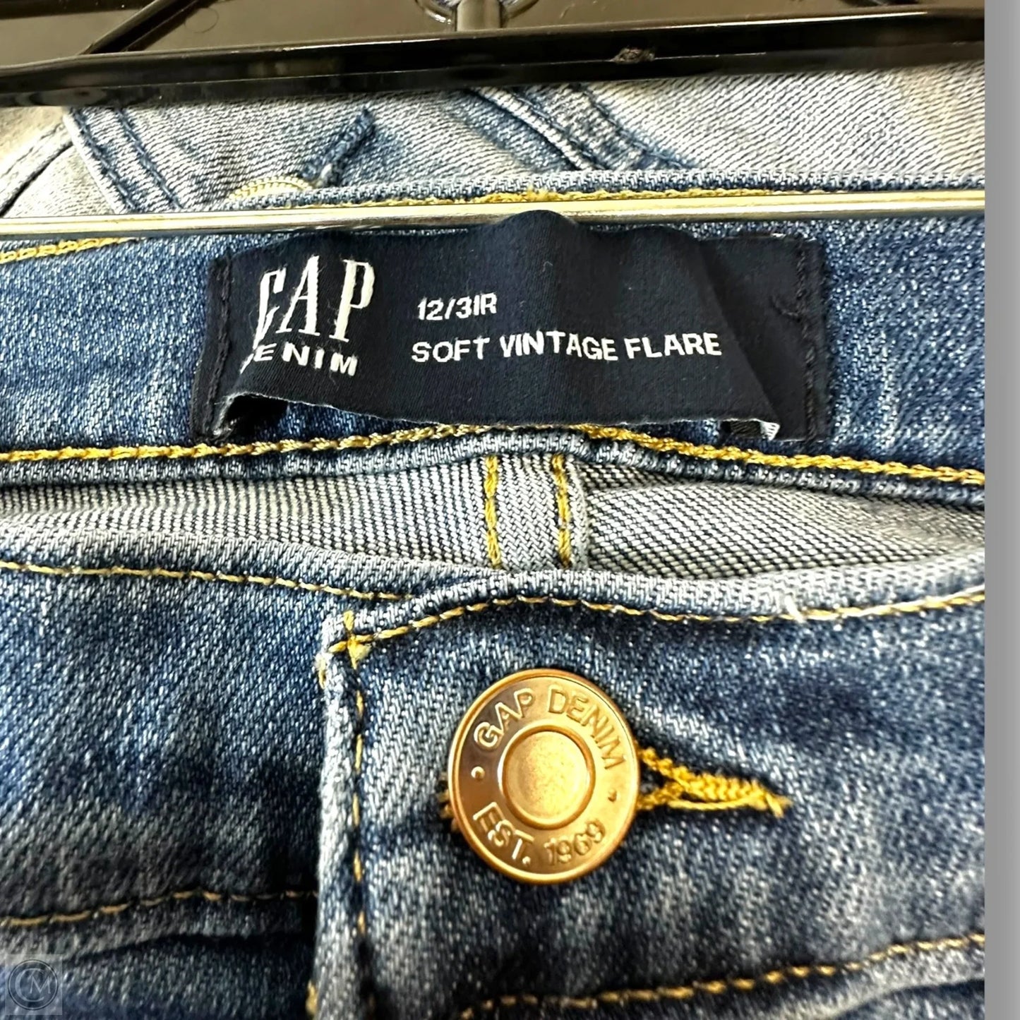 Jeans soft vintage Flared By Gap In Blue Denim, Size: 12