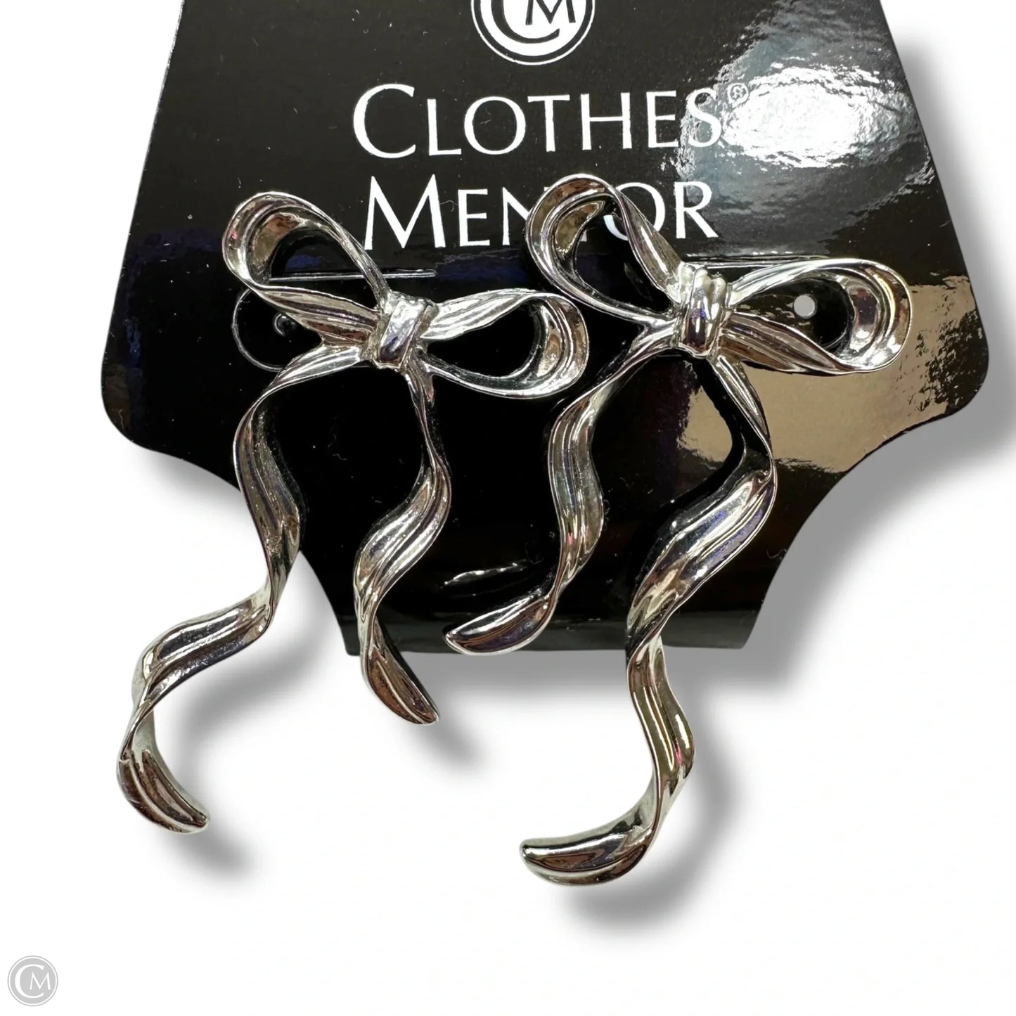 Silver Bow Earrings Dangle/drop By Clothes Mentor