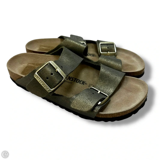 Sandals Flats By Birkenstock In Grey, Size: 8