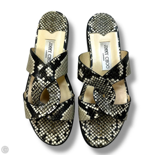 Sandals Luxury Designer By Jimmy Choo In Snakeskin Print, Size: 8